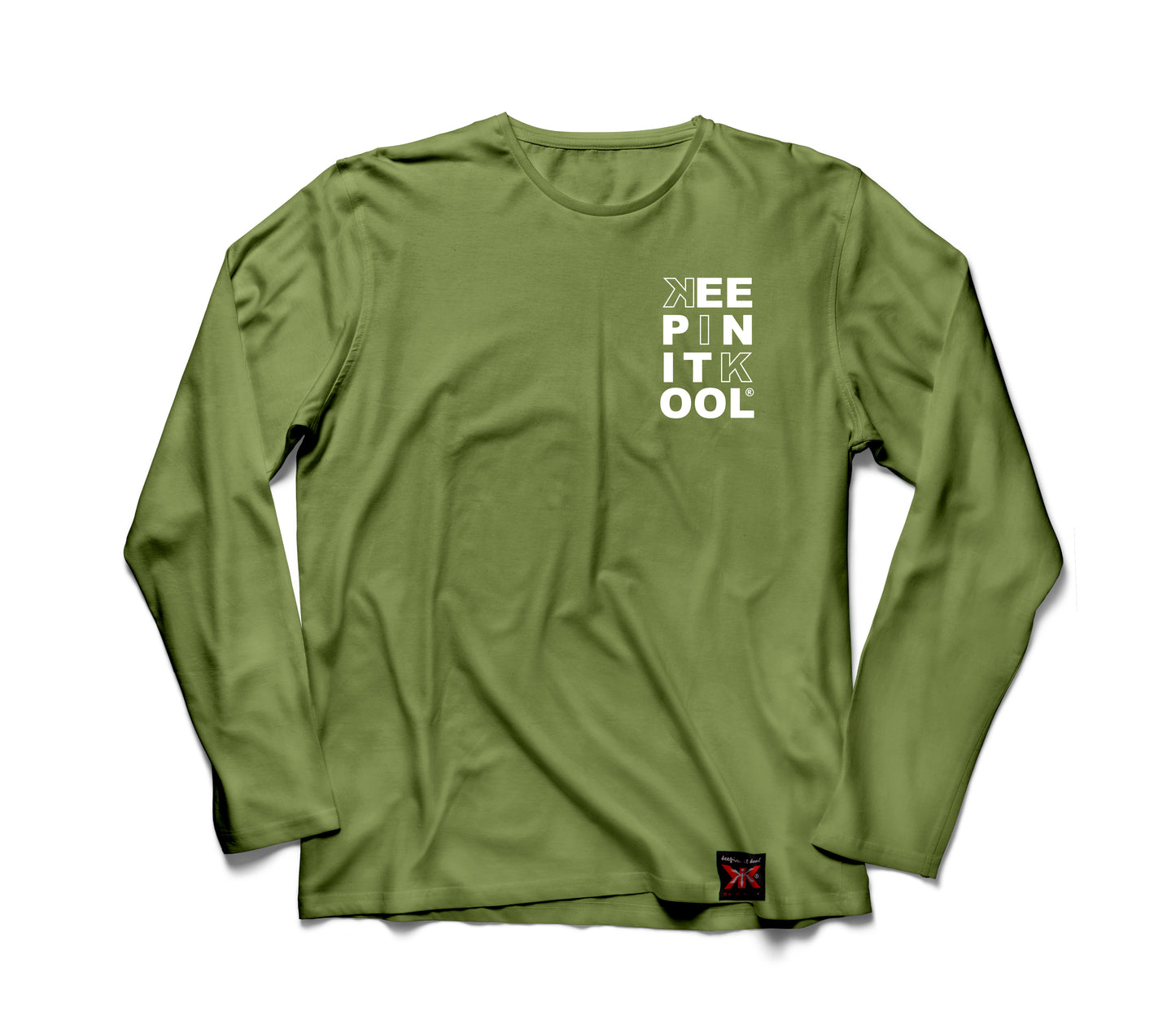 KIK Box Mili Green LS/White Text