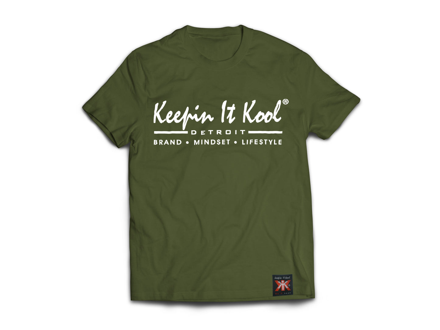 Detroit B.M.L. Basic Green Tee/White Text