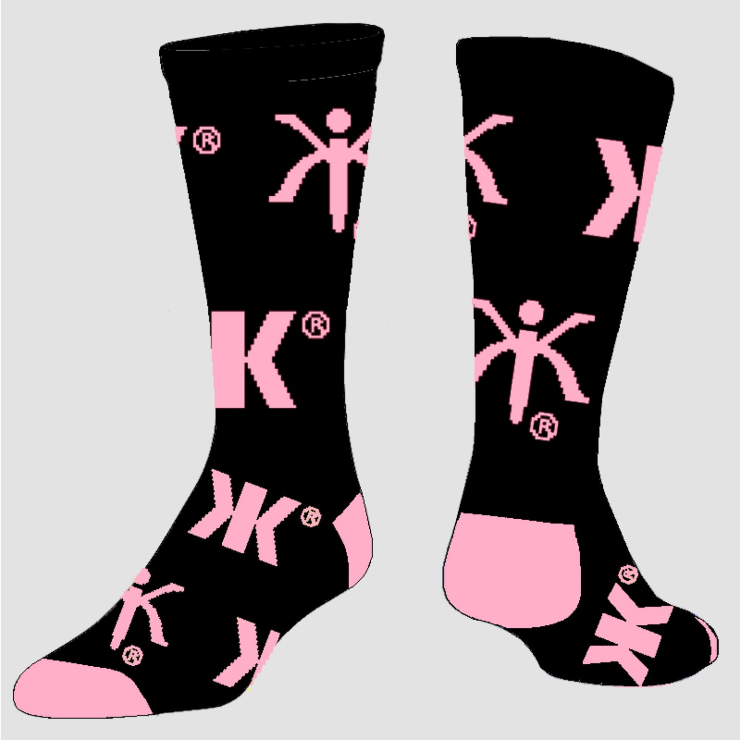 Black/Pink Logo Socks