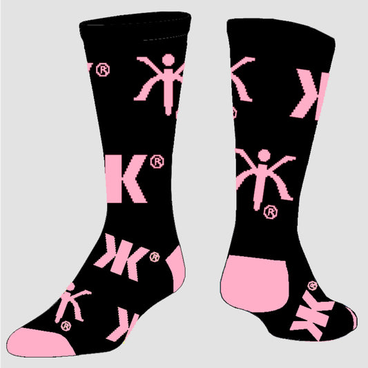Black/Pink Logo Socks