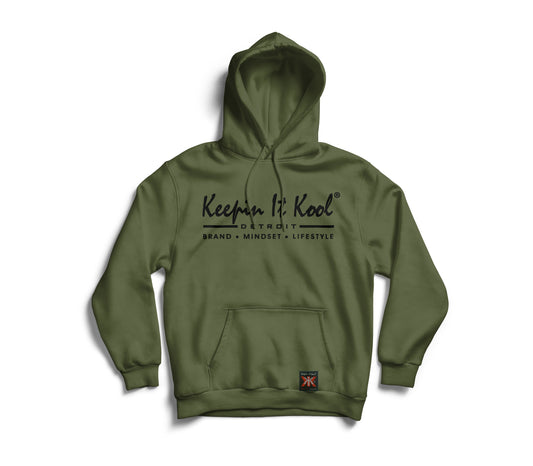 Detroit B.M.L. Green Hoodie/Black Text