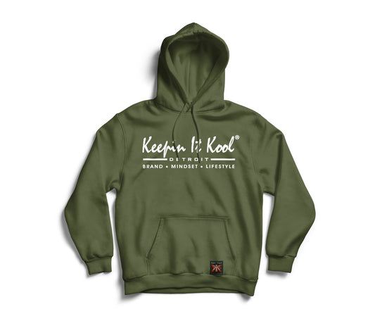 Detroit B.M.L. Green Hoodie/White Text